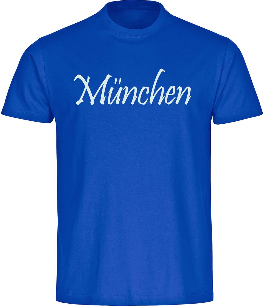multifanshop Herren T-Shirt - München blau - Schriftzug, blau, Größe XL