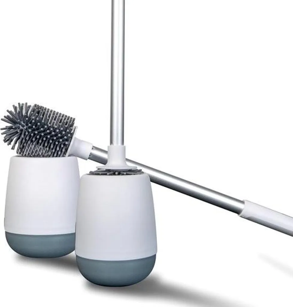 Brosse WC silicone anti-goutte blanche, finit les mauvaises odeurs 1 pièce