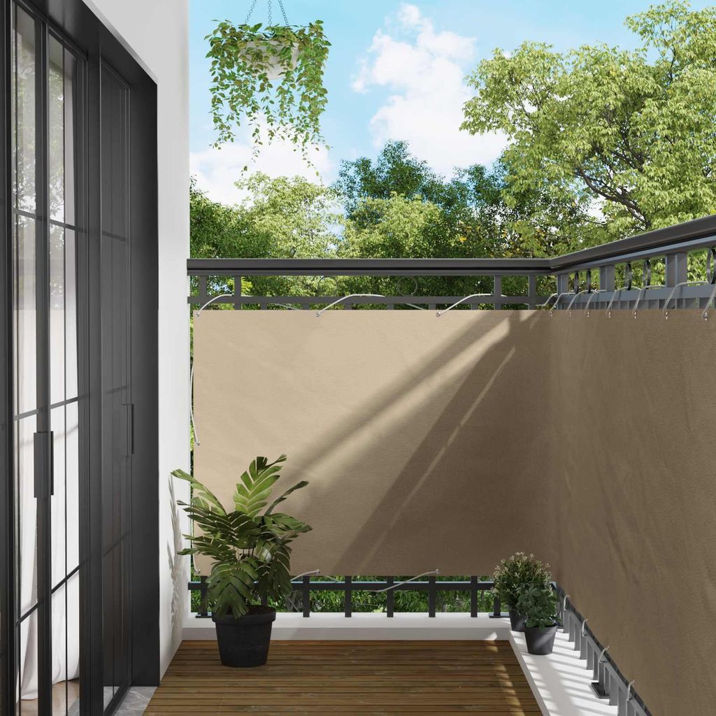 "Neues Produkt" Balkonsichtschutz - CLORIS - Beige 110x500 cm Oxford-Stoff - Sonnensegel V2988