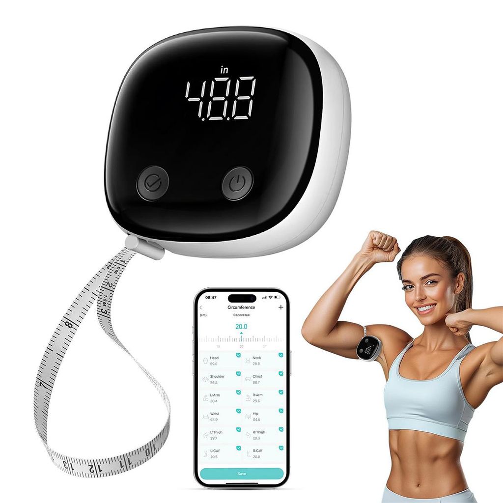 Smart Body-Maßband, Bluetooth-Maßband, Fitdays-App-Überwachung, Körpermaßband LED HD Vollbild für Fitness, Formgebung,Gewichtsabnahme und Auf...