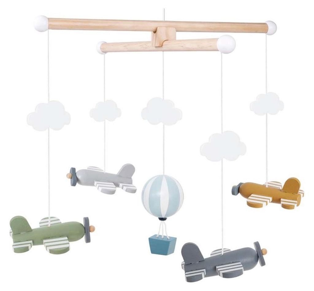 Jabadabado Baby Holz Mobile Bunte Flugzeuge