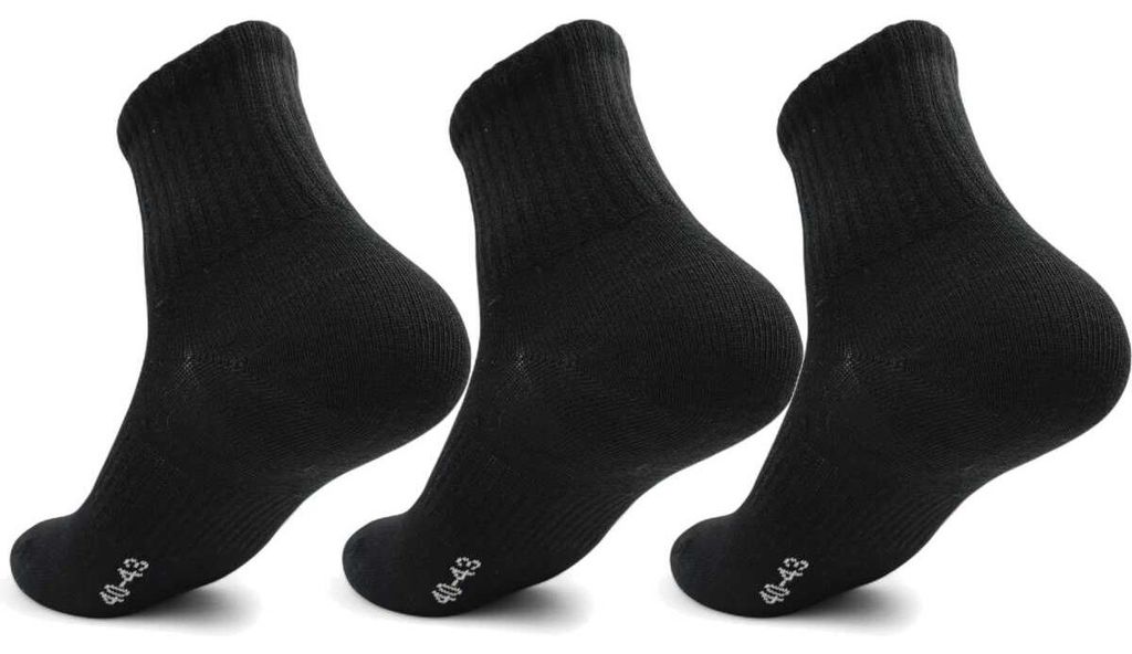 3 Paar Herren Quarter Socken halbhoch mit Belüftung Sport Produktbild 