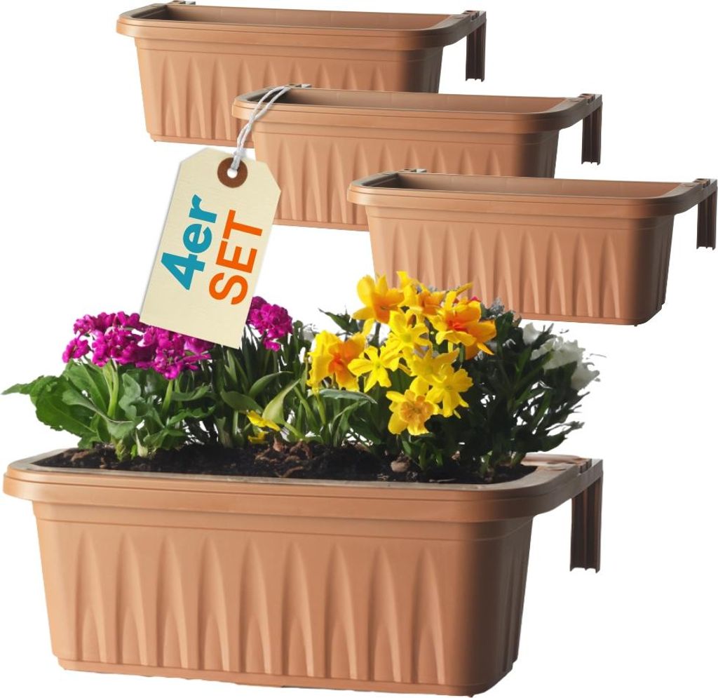 blumenkasten ton 50 cm JARDI 50 Anthrazit – Balkonkasten 50x17x17 cm 8 kg Naturschiefer Schwa –  CLIMAQUA
