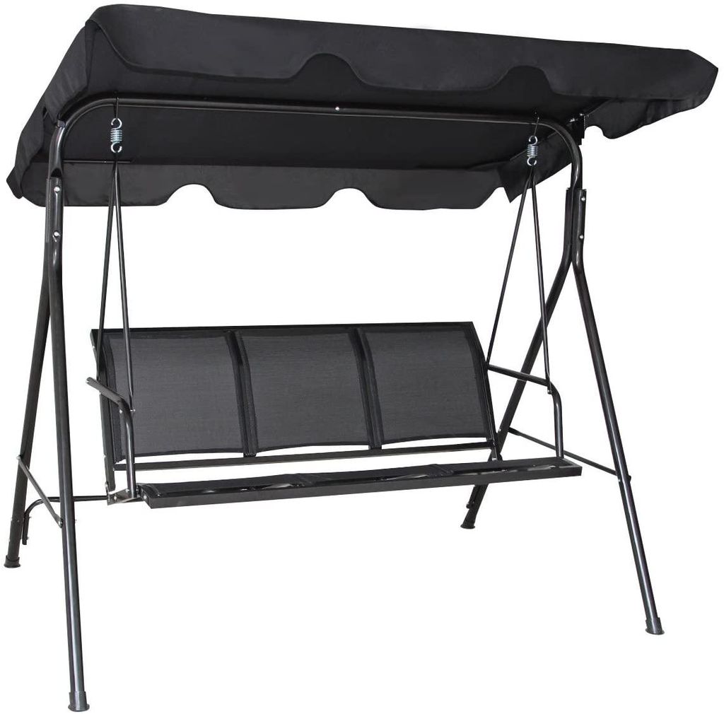 COSTWAY 3-Sitzer Hollywoodschaukel mit Sonnendach, Produktbild 