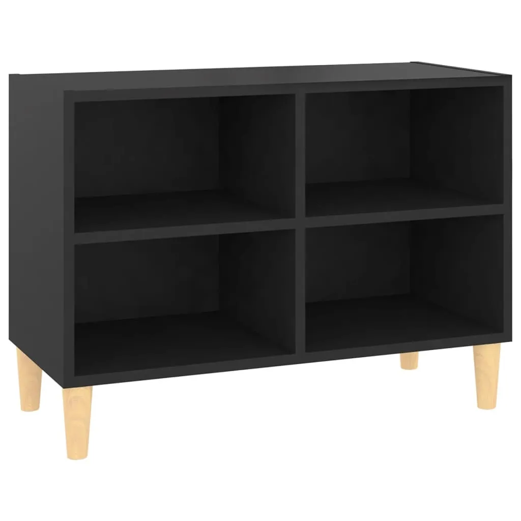 Mobile Porta TV SYFAX Moderno Nero Legno Massello 70cm | Design Nordico