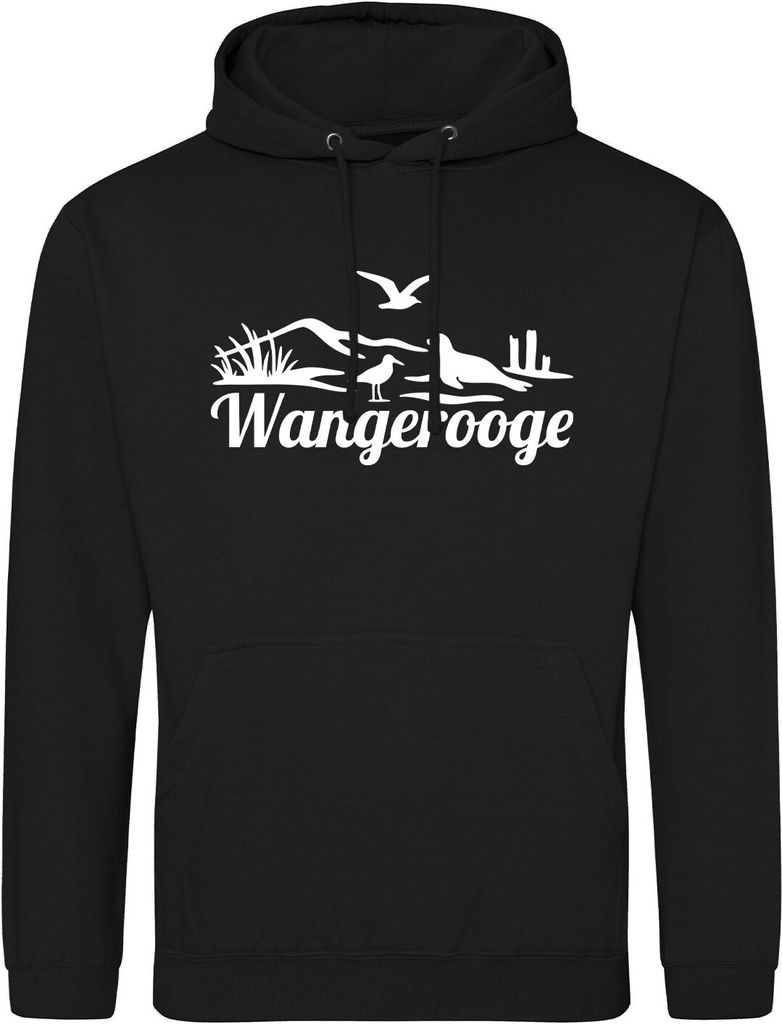 Huuraa Uni Hoodie Wangerooge Strandmotiv M Deep Black Vegan Sweatshirt Geschenkidee