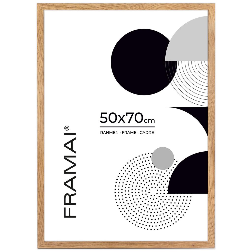 Cornice FRAMAI® 50x70 cm in rovere e MDF, cornice ecologica Immagine del prodotto 