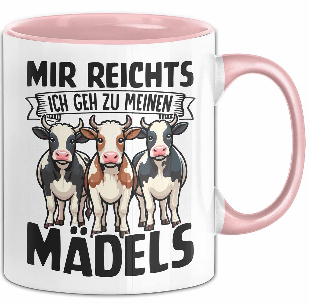 Mir Reichts Ich Geh Zu Meinen Mädels Tasse Geschenk Für Kuh Bauern Kaffee-Becher (Rosa)
