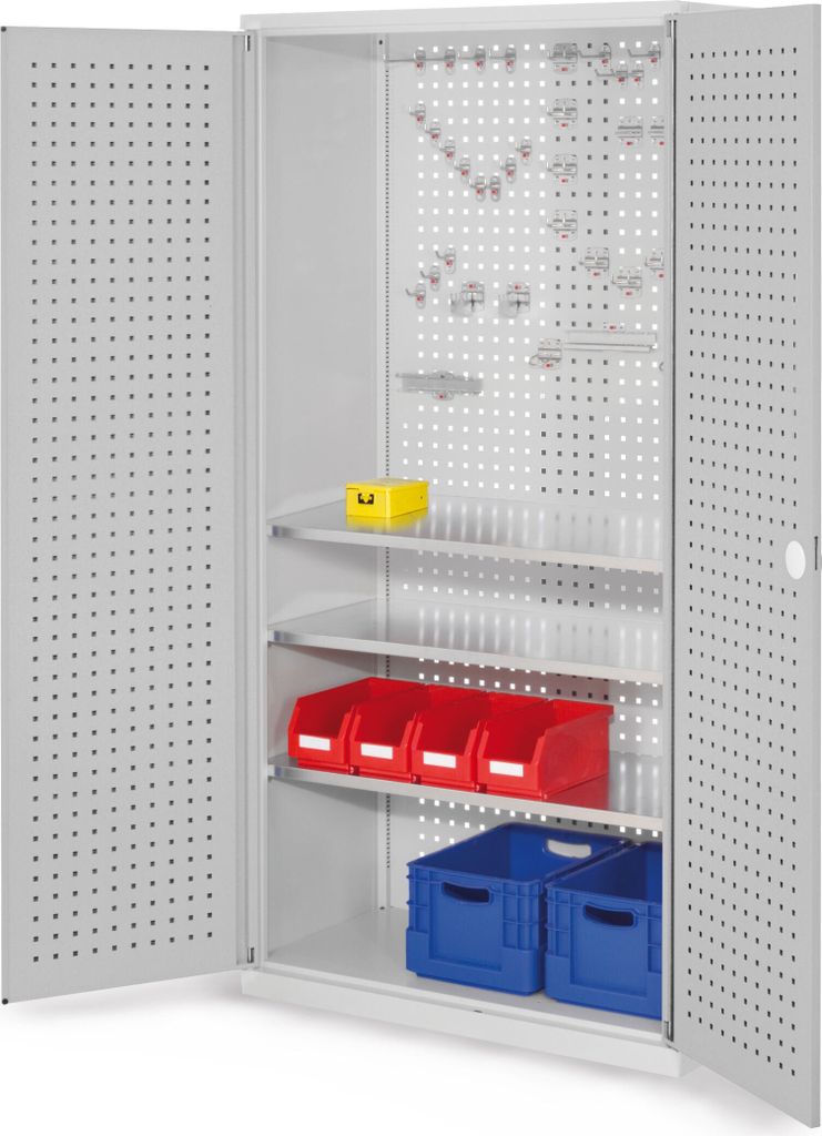 Kappes RasterPlan Werkzeugschrank 1950x1000m Modell 6 Tiefe 500mm Lochplattentüren lichtgrau