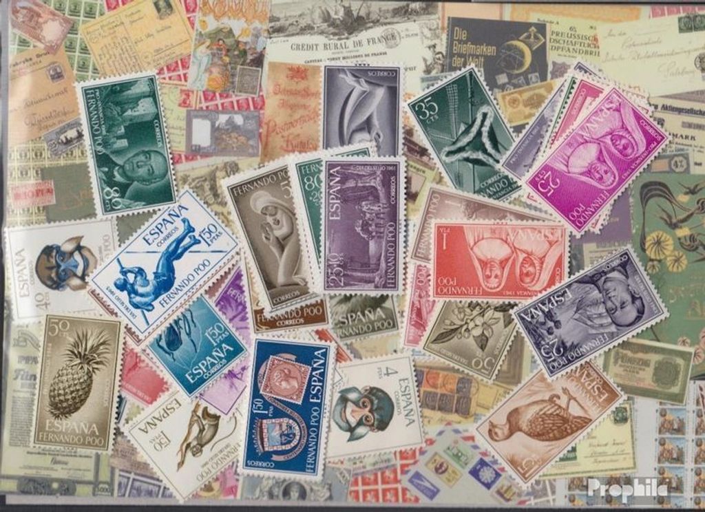 Briefmarken Fernando Poo 100 verschiedene Marken