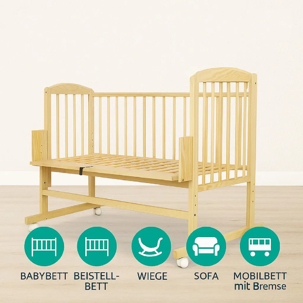 Lit de cododo 5-en-1 compact 94x45cm : la solution gain de place en bois