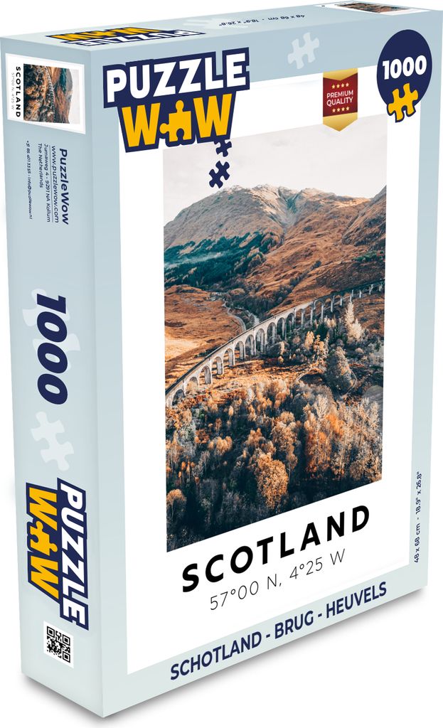 MuchoWow Puzzle 1000 Teile Schottland - Brücke - Hügel - Spielzeug - Alt und Jung - Spiele - Puzzeln