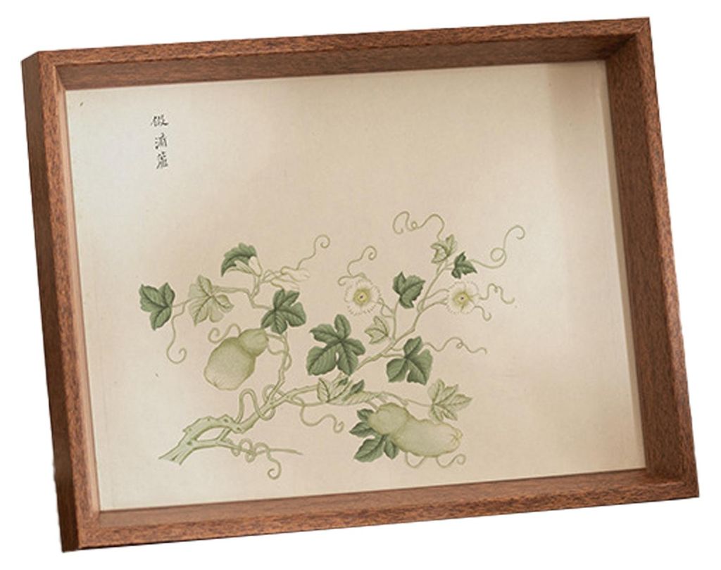 Bilderrahmen im chinesischen Stil, Vintage-Blumenmuster, Mini-Fotorahmen aus Holz, stehend, für Tisch- und Wanddekoration