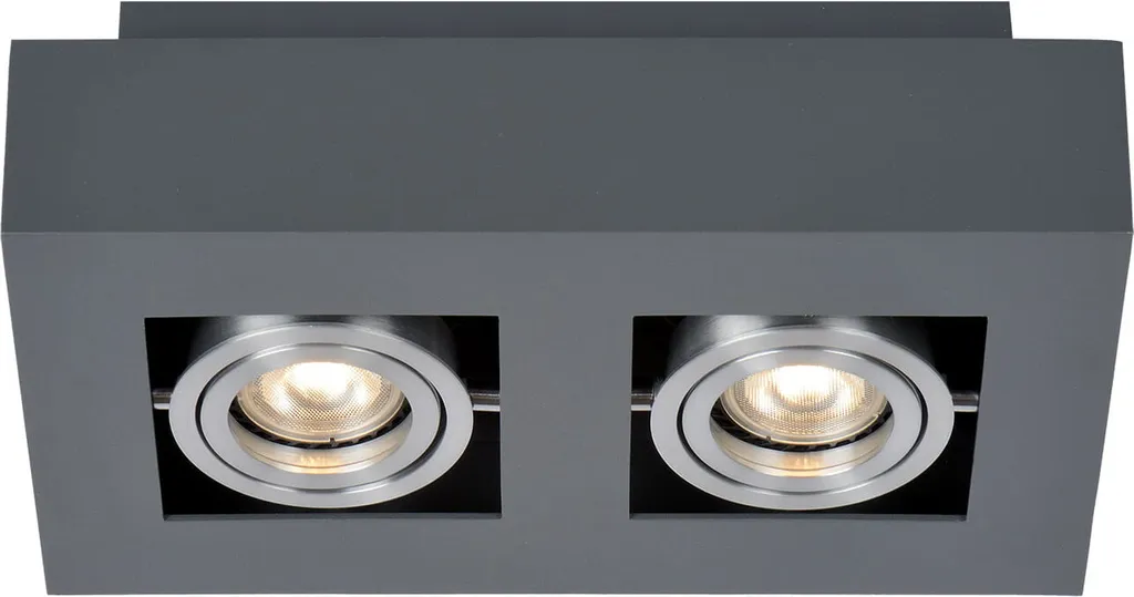 Italux Casemiro IT8002S2-BK/AL: Plafoniera Nera 2 Luci in Alluminio