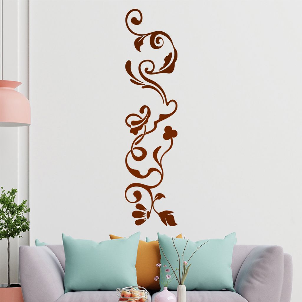 filigranes Blütenornament Wandtattoo in 6 Größen - Wandaufkleber Wall Sticker - Dekoration, Küche, Wohnzimmer, Schlafzimmer, Badezimmer