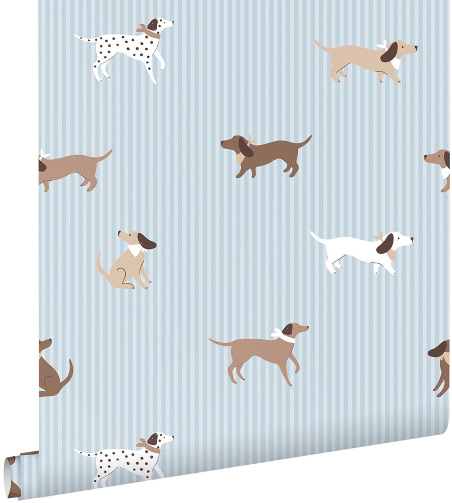 ESTAhome Tapeta psy niebieskimIbrązowym 50 x 900 cm Zdjęcie produktu 