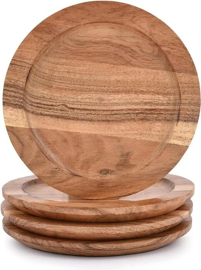 Table à manger ronde bois d'acacia 203cm - Idéale pour repas de famille