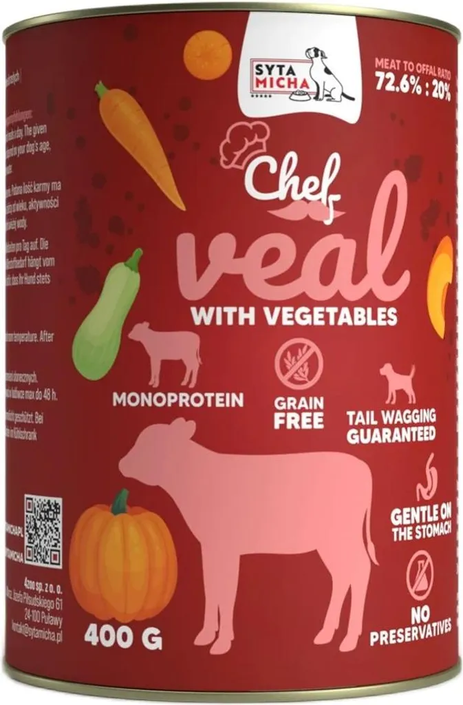 Pâtée Digestion Facile Chien Veau Légumes SYTA MICHA 400g - Naturelle