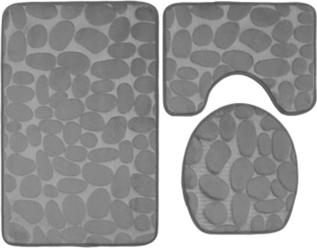 RBCKVXZ 3-teiliges Badezimmerteppich-Set, superweicher, rutschfester Badewannenteppich und saugfähige Badematte, Badezimmerteppich, Plüsch-Badema...