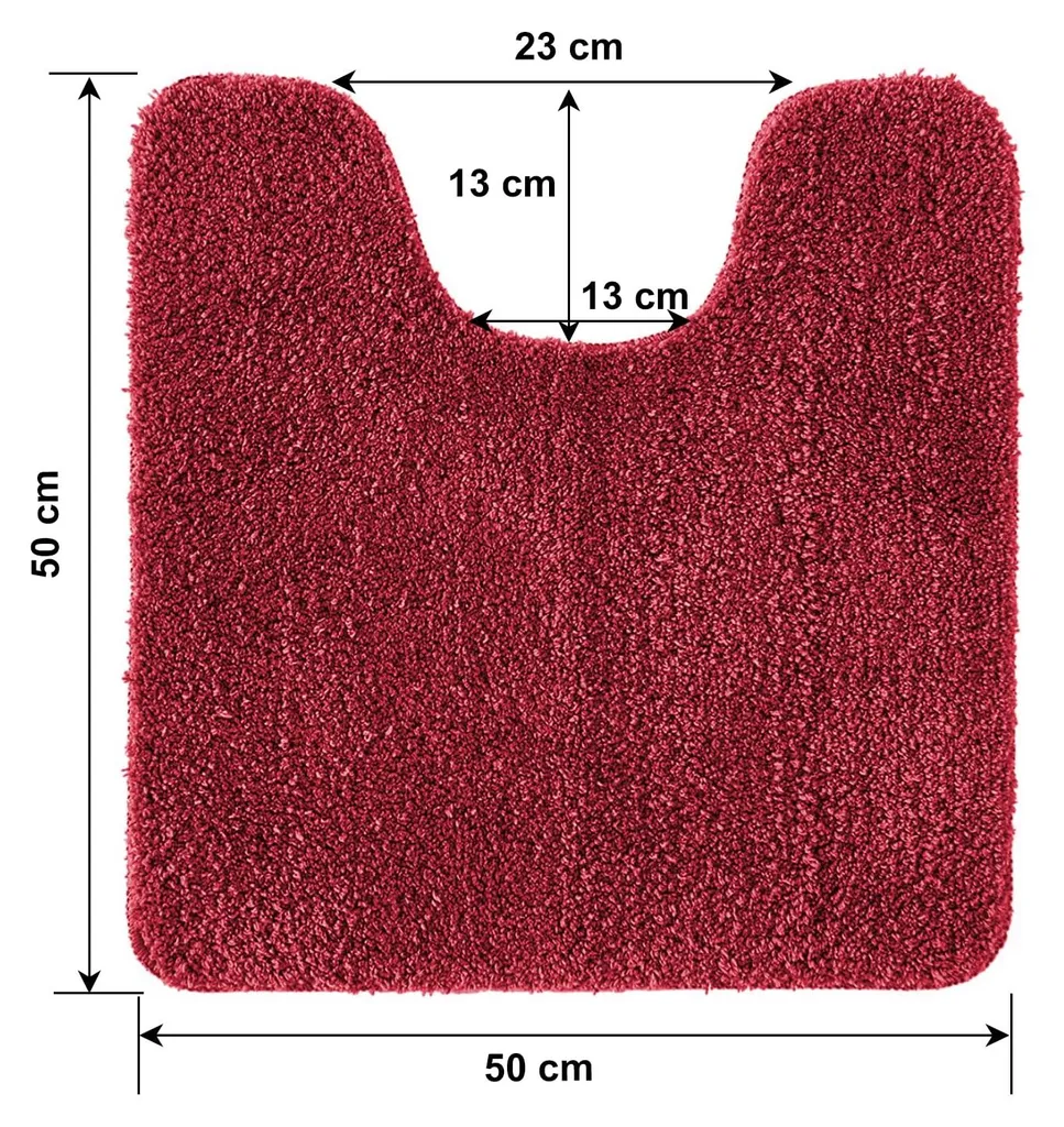 Tapis de bain U Microfibre Rouge 50x50cm - Ultra Absorbant 2cm - 2