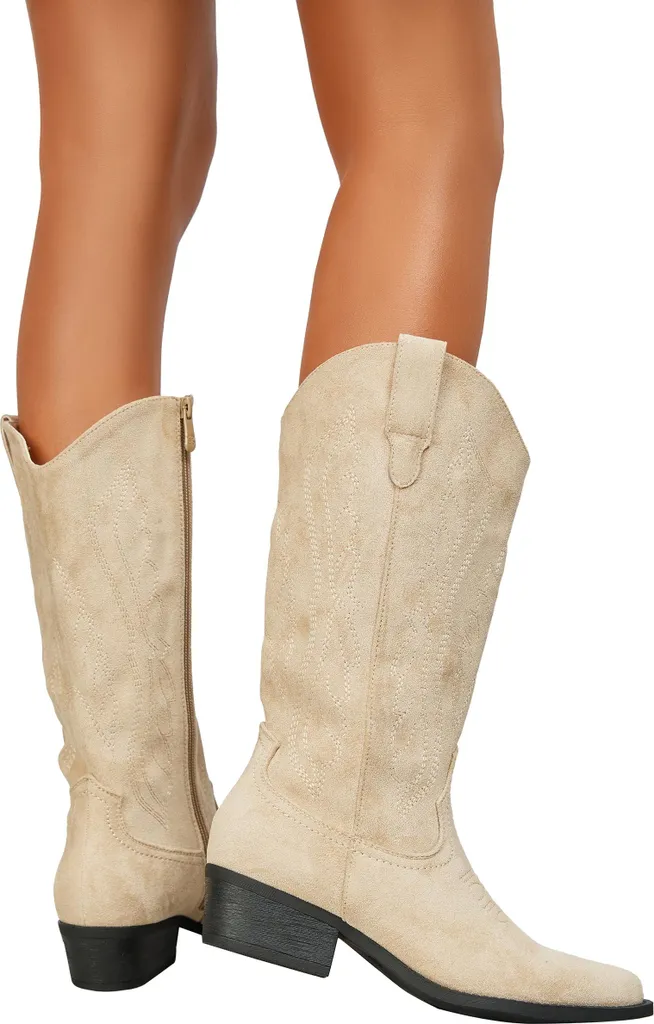 Bottes à talon mollet large avec fermeture stretch ajustable - 6