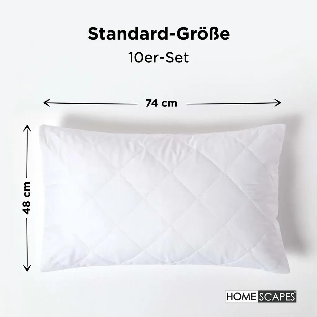 Taies d'oreiller matelassées avec fermeture hôtel 48x74 cm en lot de 10 - 2