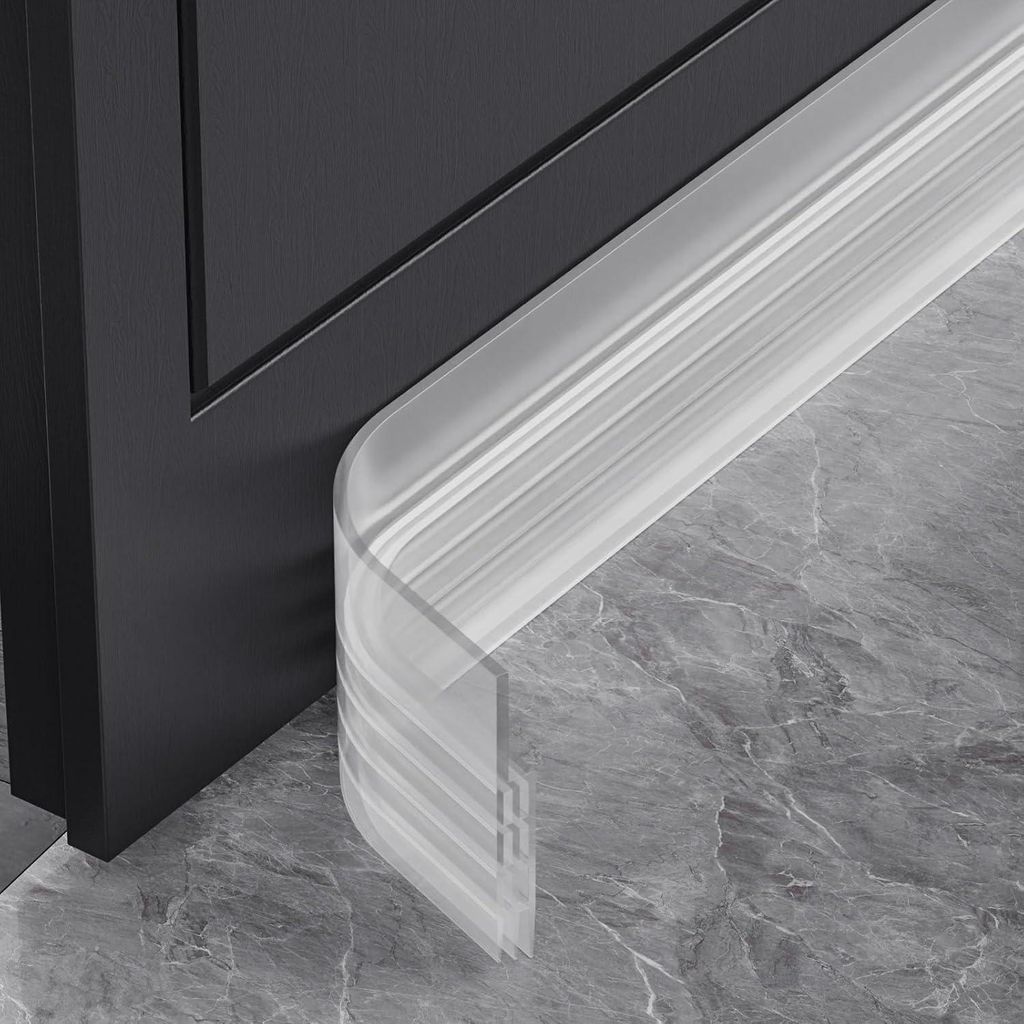 Flexible Silikon-Türstreifen, kälteisolierend, mückenabweisend, geeignet für (100 x 5 cm, transparent)