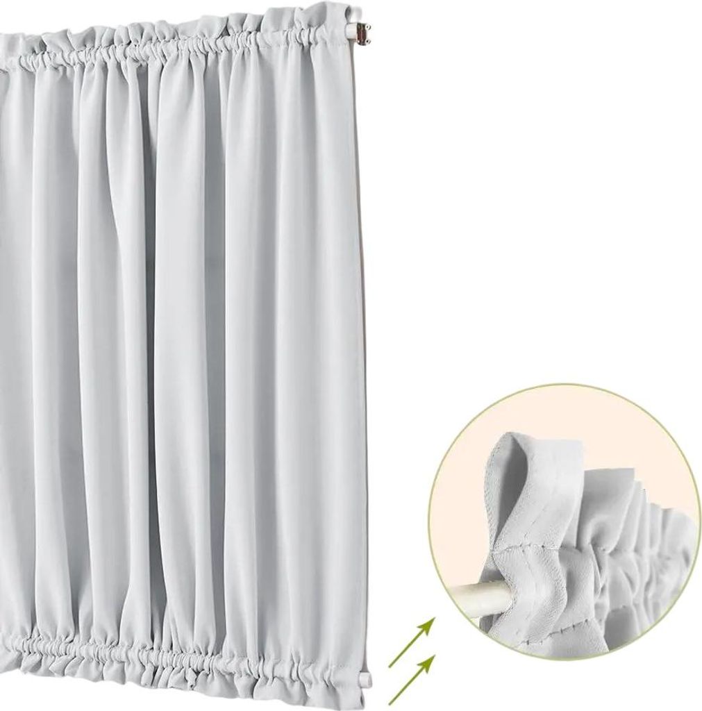 1-teiliger Türvorhang – Verdunkelnd, mit Stangendurchzug, für Schiebetüren, Sichtschutz und Lichtundurchlässigkeit, ideal für französische ...