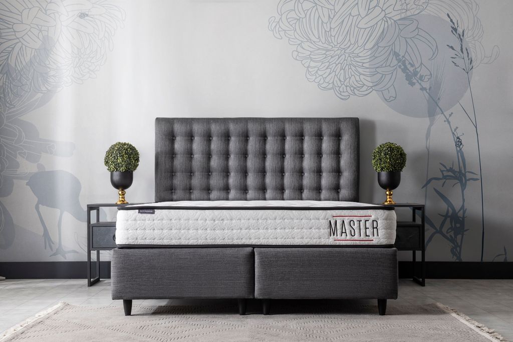 Master Bett Set, Liegefläche:100x200, Produkt:Bett Set (mit Matratze), Farbe:Anthrazit