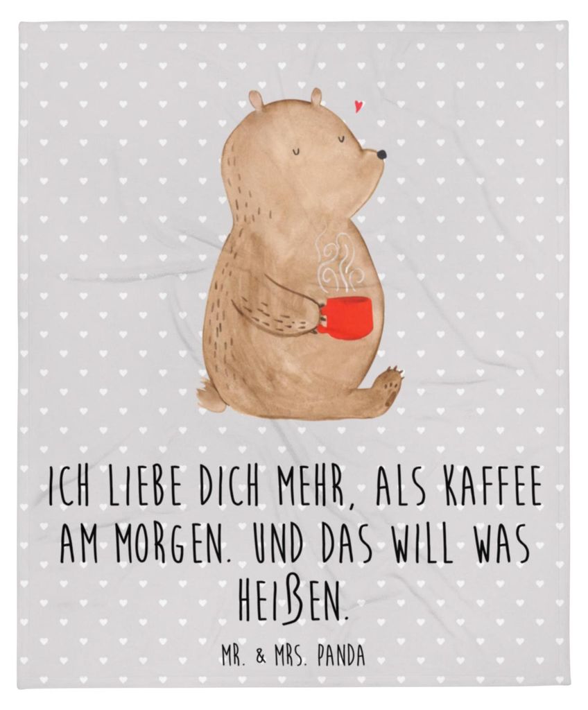 Mr. & Mrs. Panda Plaid Bär Morgenkaffee - Grau Pastell - Geschenk, Freundin, für, Tagesdecke, Hochzeitstag, Kuschelige Decke, Frauen, Jahrestag, ...