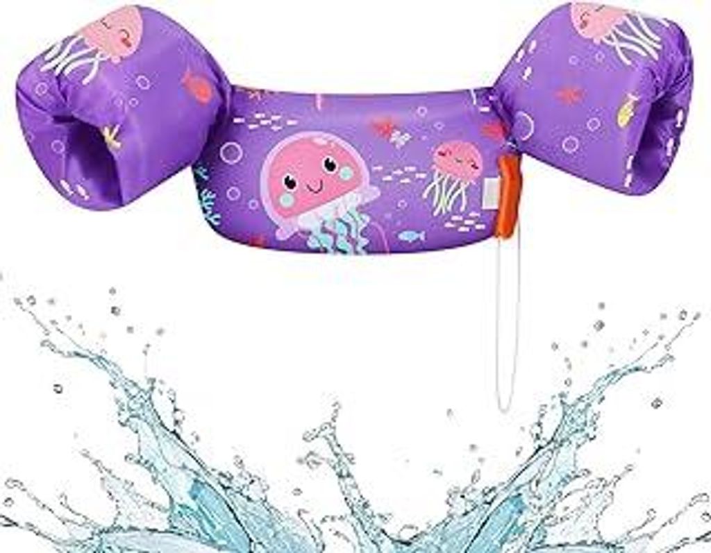 HeySplash Kinder Schwimmflügel, Schwimm Weste für 9-22/15-30 kg Kinder, Kinder Pool Schwimmwesten mit Pfeife, Verstellbare Träger, Doppelschnall...