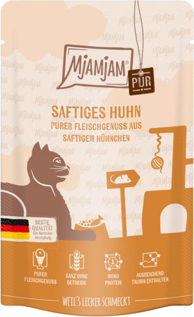 Katzen - Nassfutter MJAMJAM Cat Adult Huhn pur, 125 g