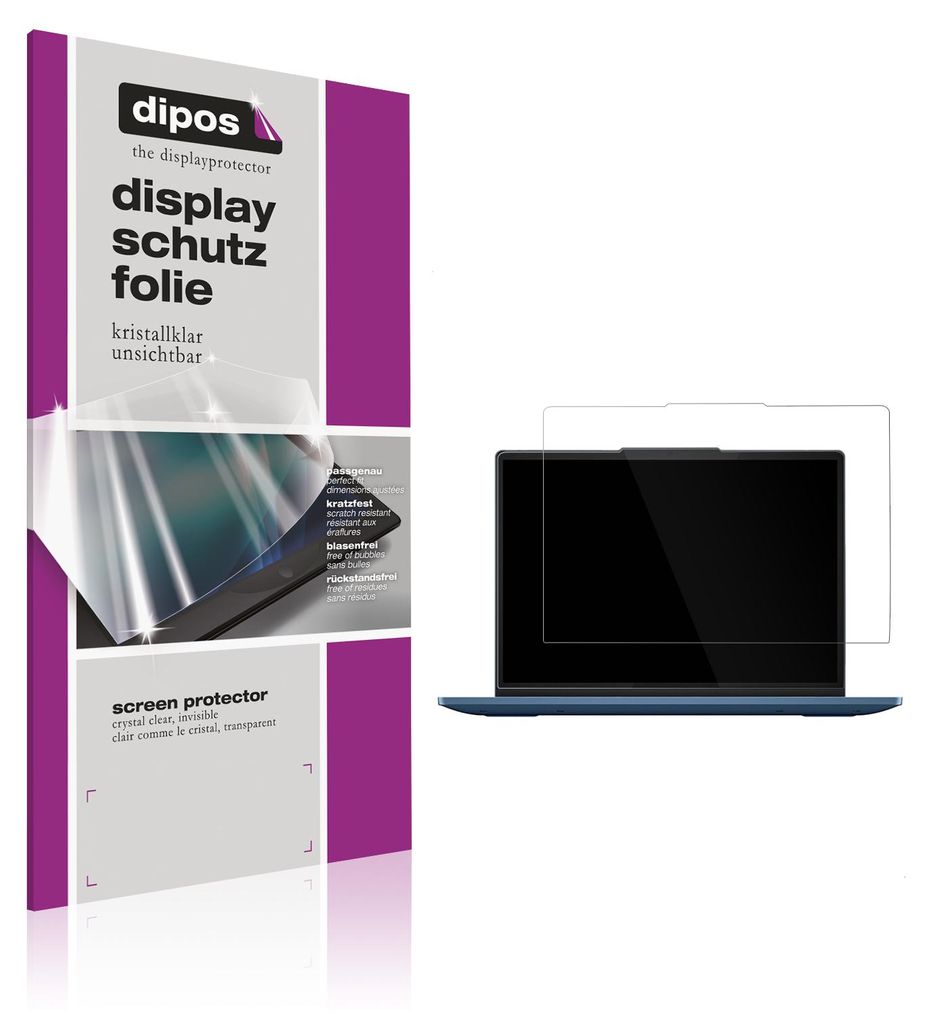 2x Schutzfolie für Lenovo IdeaPad Flex 3i 12 Zoll klar Displayschutzfolie Folie Display Schutz dipos