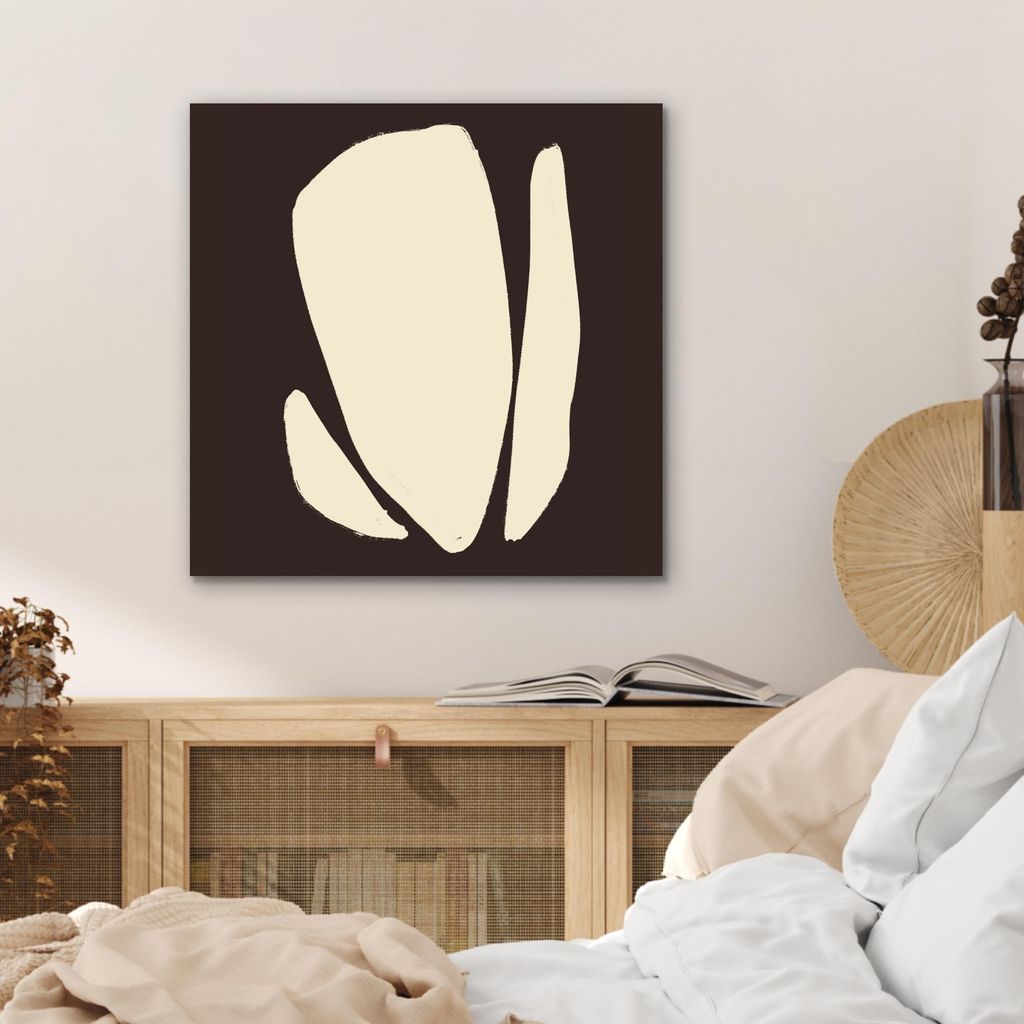 MuchoWow Wanddekoration Metall Metallbild Wandkunst 50x50 cm Kunst - Modern - Braun - Abstrakt MuchoWow Aluminium Gemälde - Alubild - Industrial