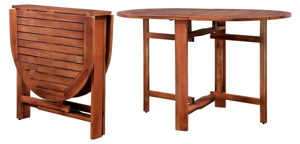 Klappbarer Gartentisch, Bartisch, Balkontisch, Balkonmöbel Kleiner Balkon, Balkon Tisch, Beistelltisch, 120 x 70 x 74 cm Akazienholz Massiv