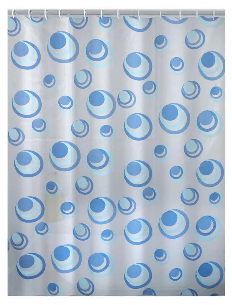 Rideau de douche PEVA Orbita bleu clair imperméable et anti-moisissure
