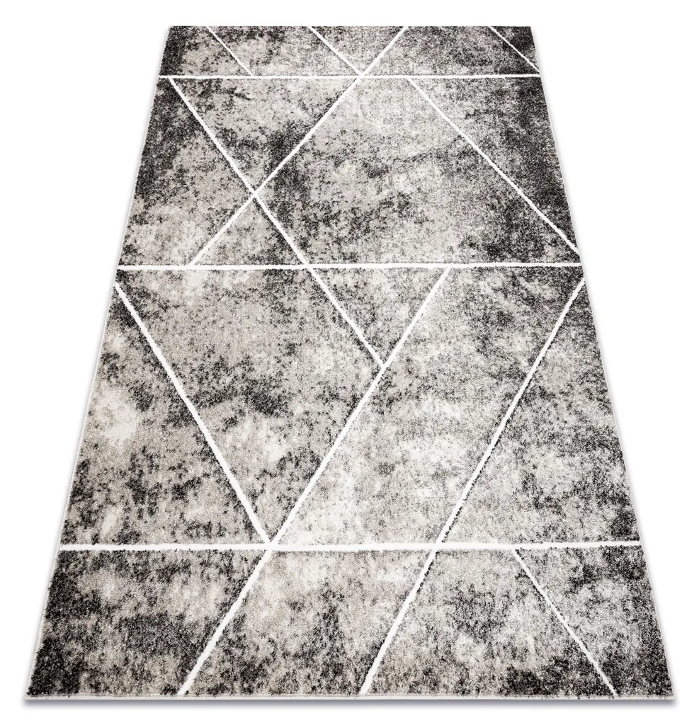 Tapis Anti-Tache Facile d'Entretien 140x190 cm Gris et Beige MATEO