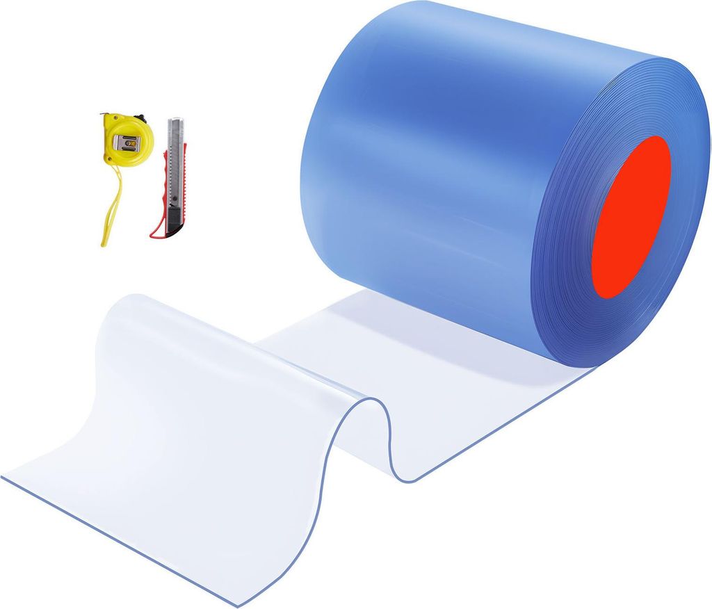 SucceBuy PVC-Streifenvorhang, 30,8 m Länge x 0,3 m Breite, flexibler Lamellenvorhang, geeignet für Temperaturen von -55,6 °C bis 30 °C, ideal f...