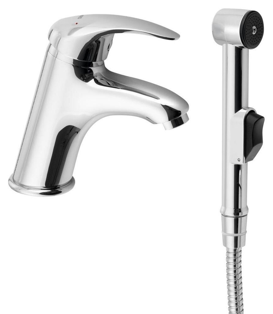 Waschtischarmatur mit WC-Handbrause, Chrom Produktbild 