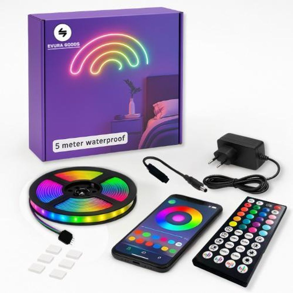 LED-Streifen 5 Meter – Wasserdicht IP65 – RGB – mit Produktbild 