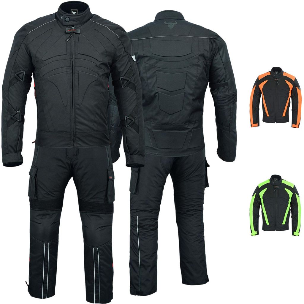 Herren Motorradkombi Textilien Schwarz Grün Orange inkl. Produktbild 