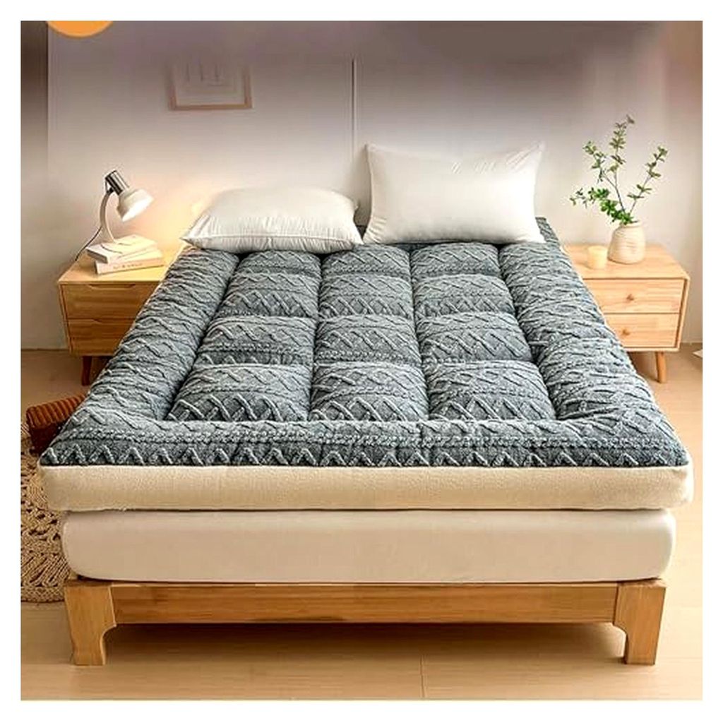 King Size Futonmatratze für den Boden - Aufrollbare Tatami-Matratze, Faltbare weiche Druckentlastungsmatratze, Atmungsaktive japanische Futon für...