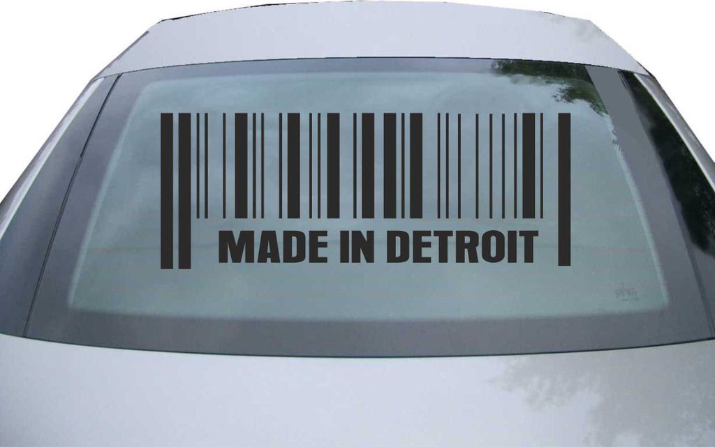 Indigos UG - Aufkleber Heckscheibe & Motorklappe DE2463 - schwarz - 600x228 mm - Detroit - Auto Scheiben Fenster Heckklappe Tuning Racing JDM - Di...