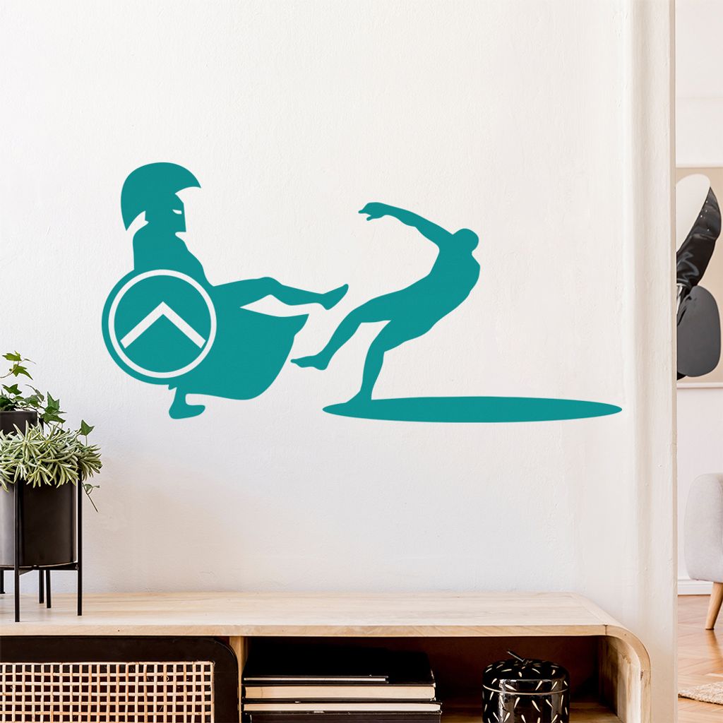 Spartaner Sparta Kämpfer II Wandtattoo Wandaufkleber Wall Sticker - Dekoration, Küche, Wohnzimmer, Schlafzimmer, Badezimmer