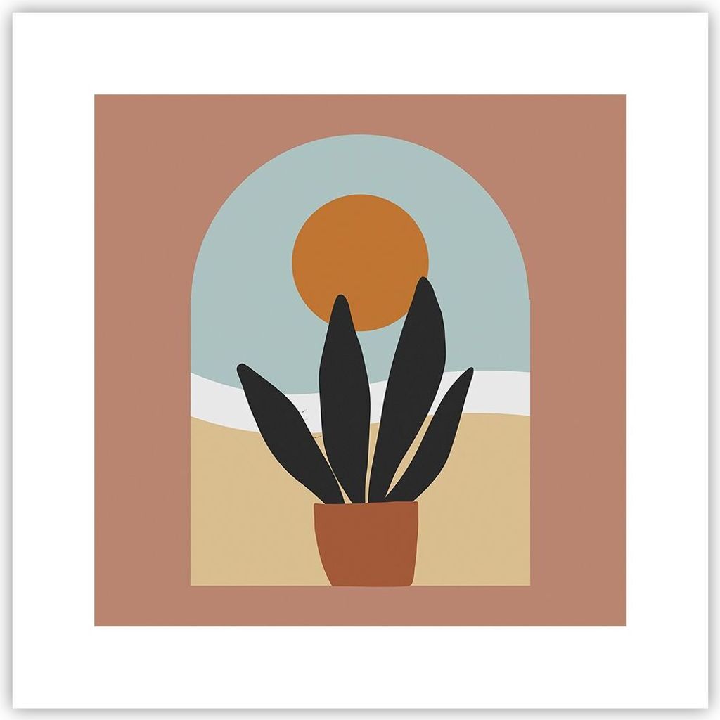 Poster - Poster ohne Rahmen - Minimalistisch Fenster Blume Produktbild 