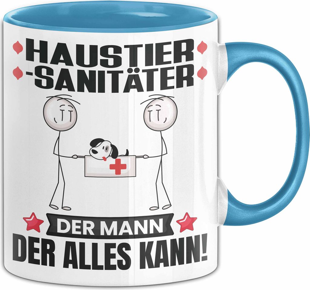 Haustiersanitäter Tasse Geschenk für Haustiersanitäter Der Mann Der Alles Kann Geschenkidee zum Geburtstag (Blau)