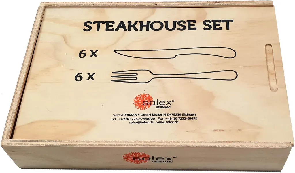 Solex Lena Hammerblow Optics Steakhouse Box Set 12 pz. per 6 persone Acciaio inox