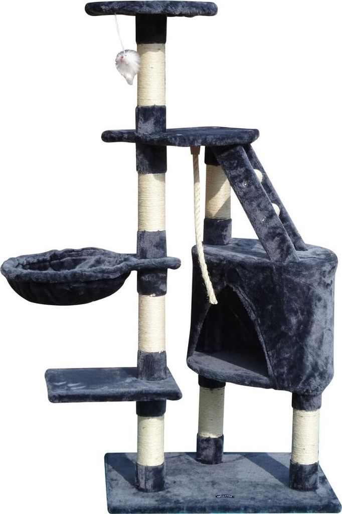 Katzenkratzbaum Gloria Sinu Grau Polyester Holz Papier Kunststoff Sisal 7,5 cm 55 x 40 x 120 cm
