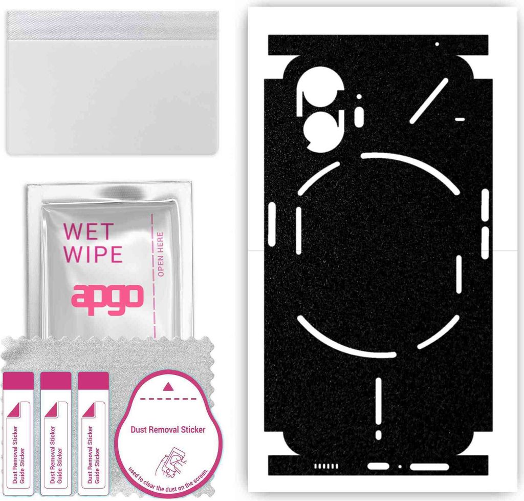 apgo Rückseite + Seiten Schutzfolie, Skin, kompatibel mit Nothing Phone 2, Hinten Displayschutzfolie aus Vinylfolie, kratzfest, einfache Montage -...