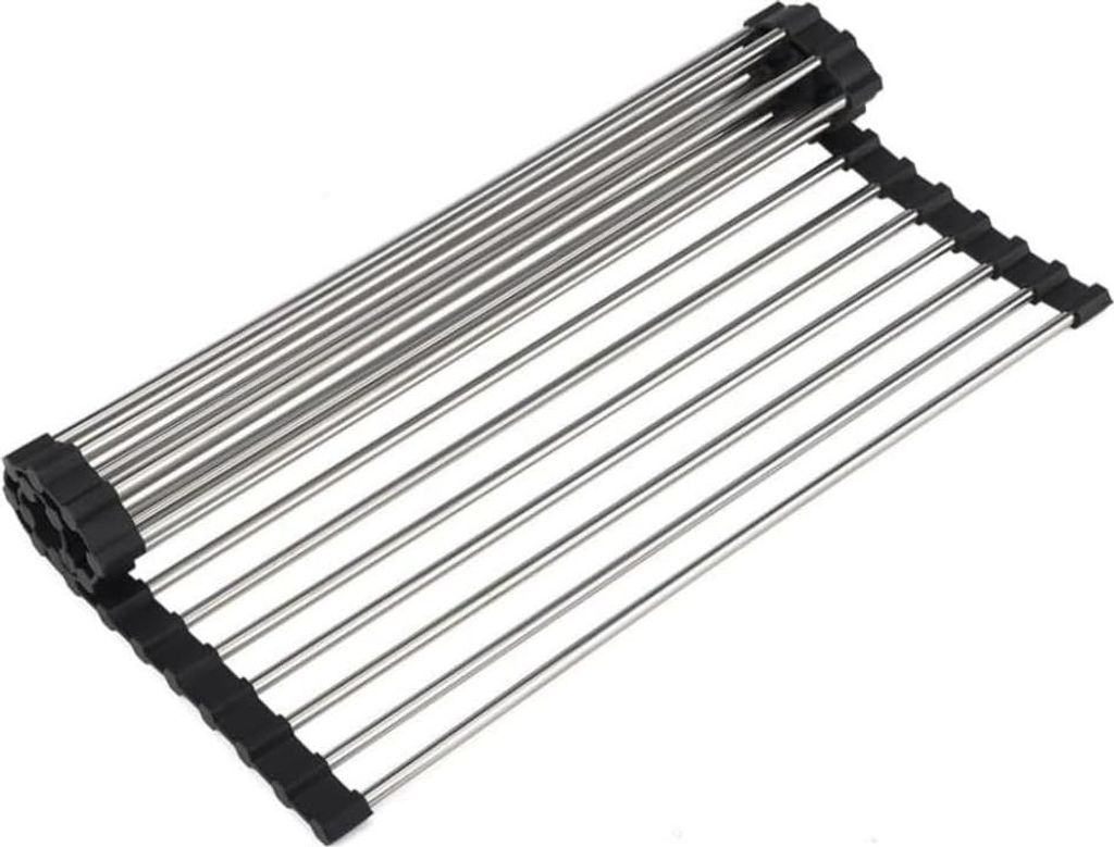 Zusammenklappbares Abtropfgestell - hitzebeständig - spülmaschinenfest - Spülenzubehör - 39 x 375 cm